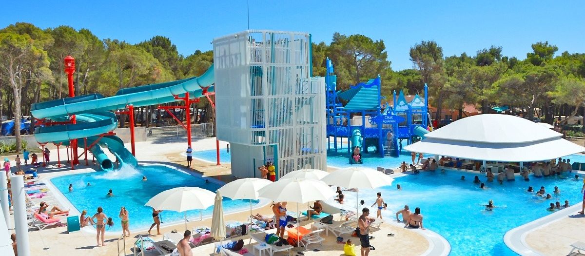 Aquapark na campingu Čikat na wyspie Lošinj w Chorwacji.